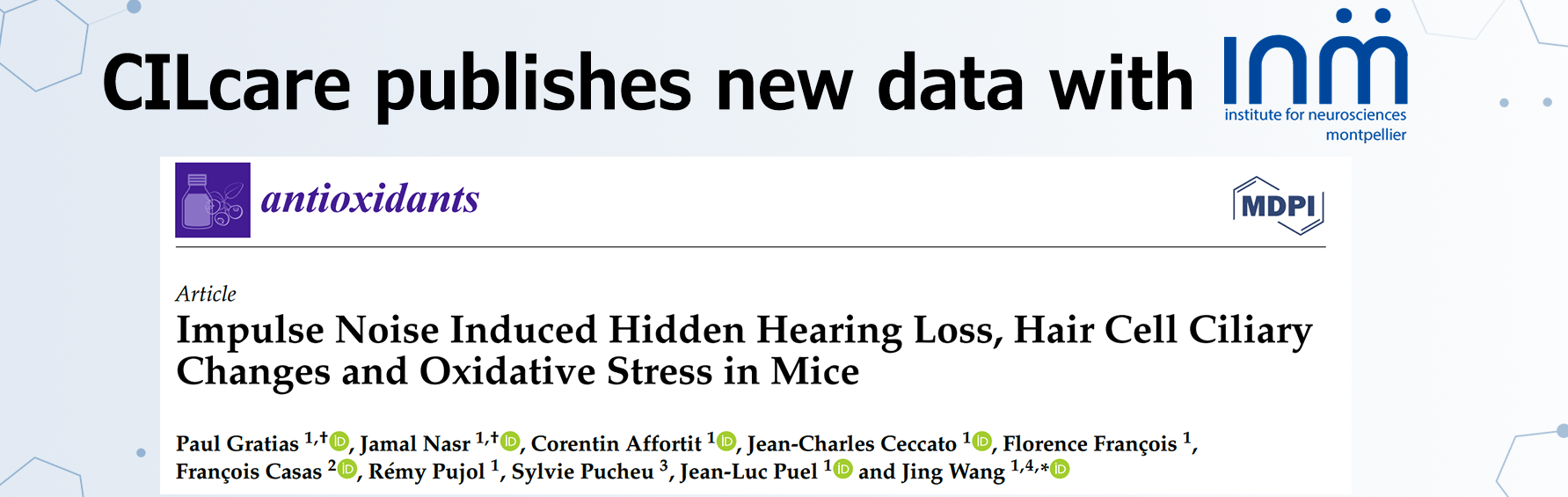 Read more about the article CILcare publishes new data on noise-induced hidden hearing loss