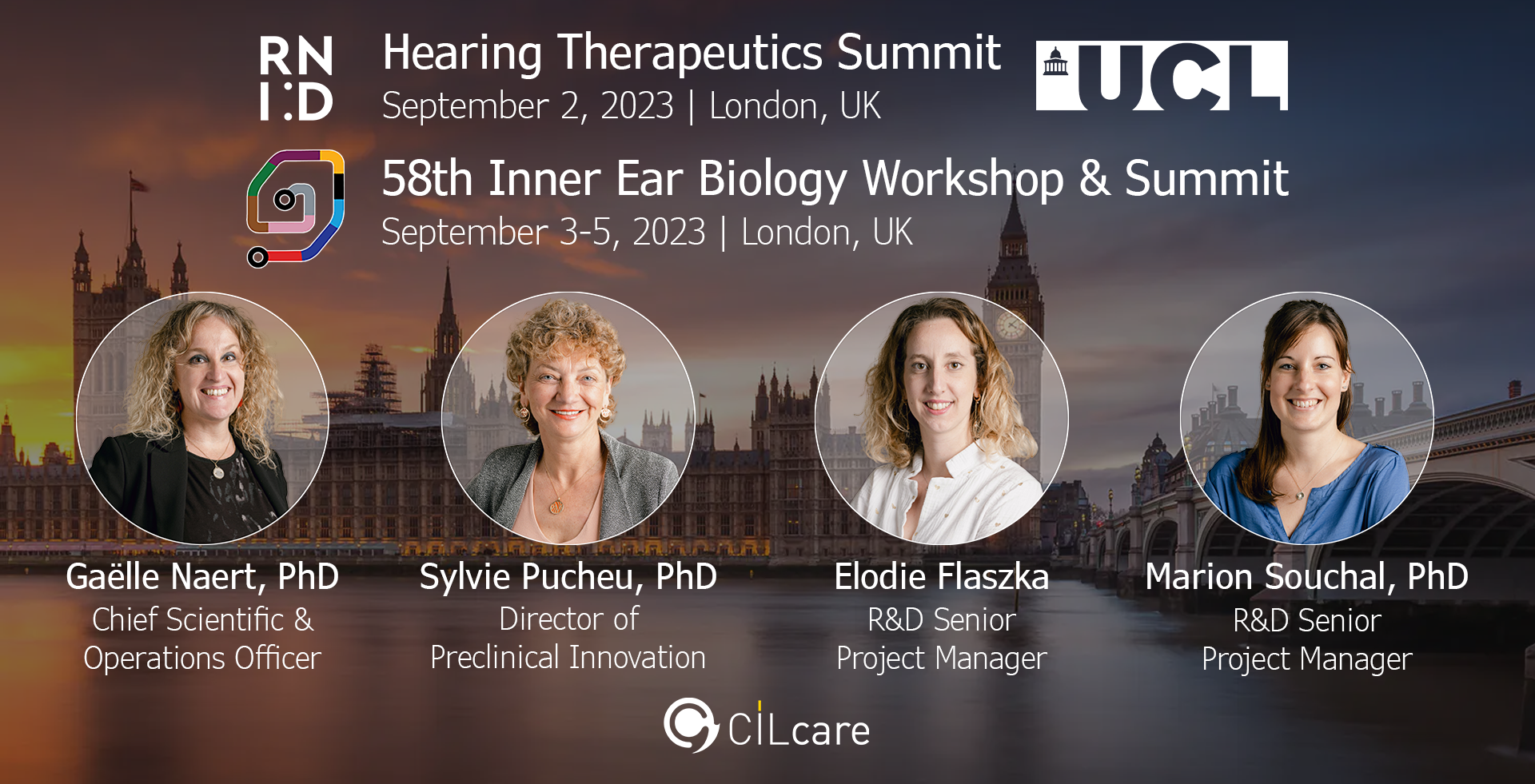 Read more about the article CILcare to attend the IEB in London and give a presentation on cochlear synaptopathy preclinical and clinical research at the Hearing Therapeutics Summit